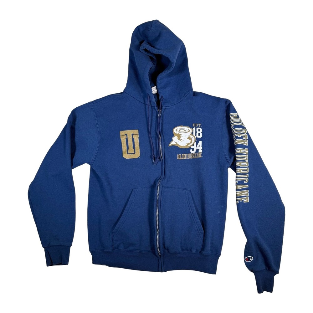 Champion University of Tulsa Golden Hurricane Hoodie Full Zip Sweatshirt Mens S